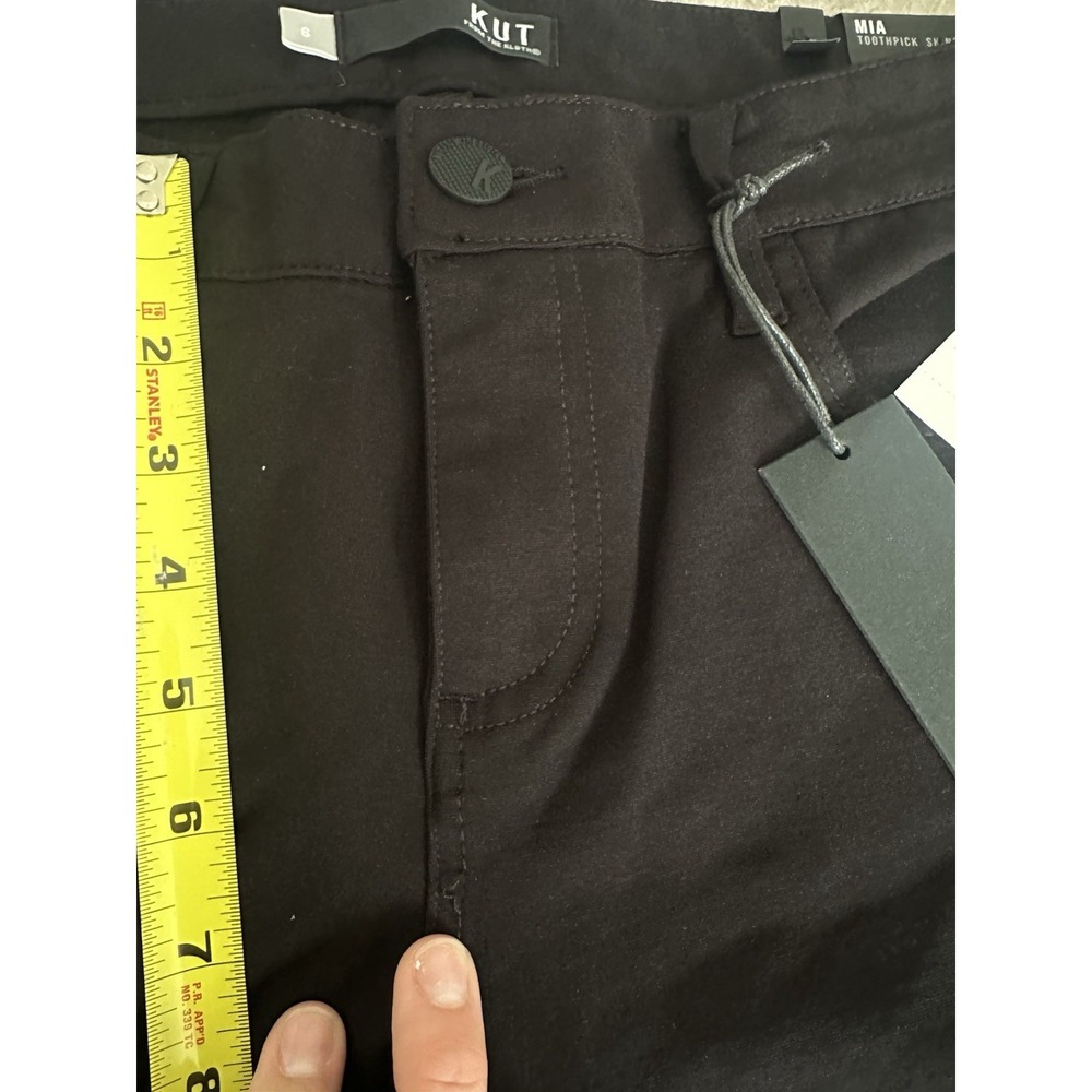 KUT From The Kloth Mia Toothpick Skinny Pants Women's 6 Black Ponte NWT 0126 - Picture 6 of 12